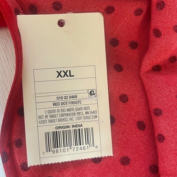 A New Day Polka Dot Vneck Shirt Womens XXL Red New Flutter - Picture 10 of 10